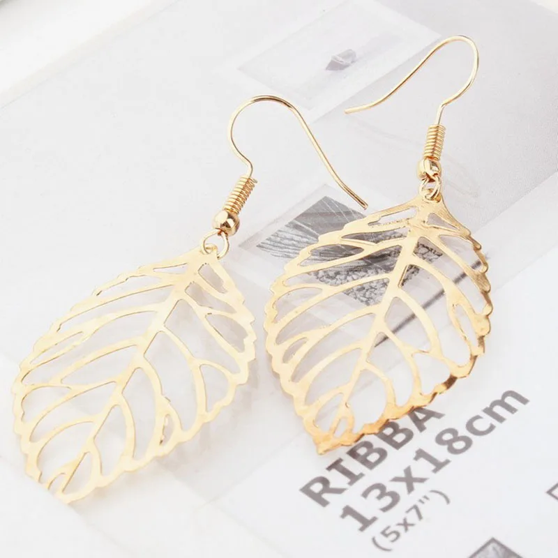 

SNCSDK Simple fashion creative forest metal leaf Women dangle earrings Women's earrings all-match fashion jewelry