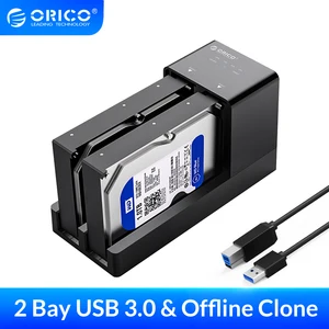 ORICO 2 Bay док-станция для жесткого диска с офлайн клоном SATA к USB 3,0 док-станция для жесткого диска 2,53,5 дюйма Чехол для жесткого диска