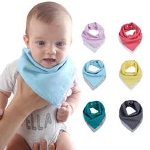 Unsiex – bavoirs réversible en mousseline et coton pour bébé, accessoires pour nouveau-né, Bandana doux pour tout-petit, écharpe triangulaire, unisexe