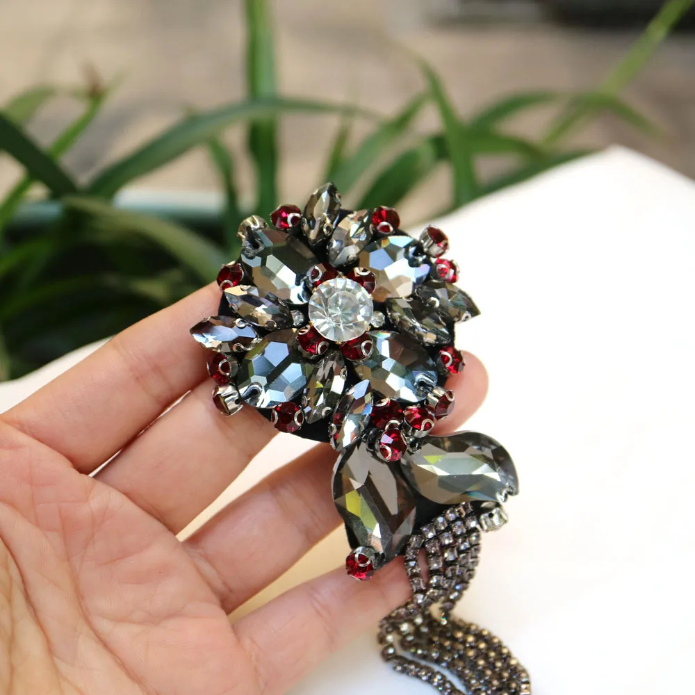 Роскошная стеклянная искусственная для одежды сделай сам вышивка Цветочная