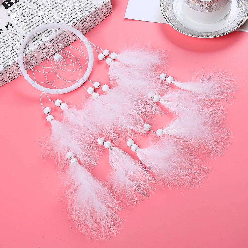Лидер продаж белая подвеска Ловец снов с перьями модное украшение для дома |