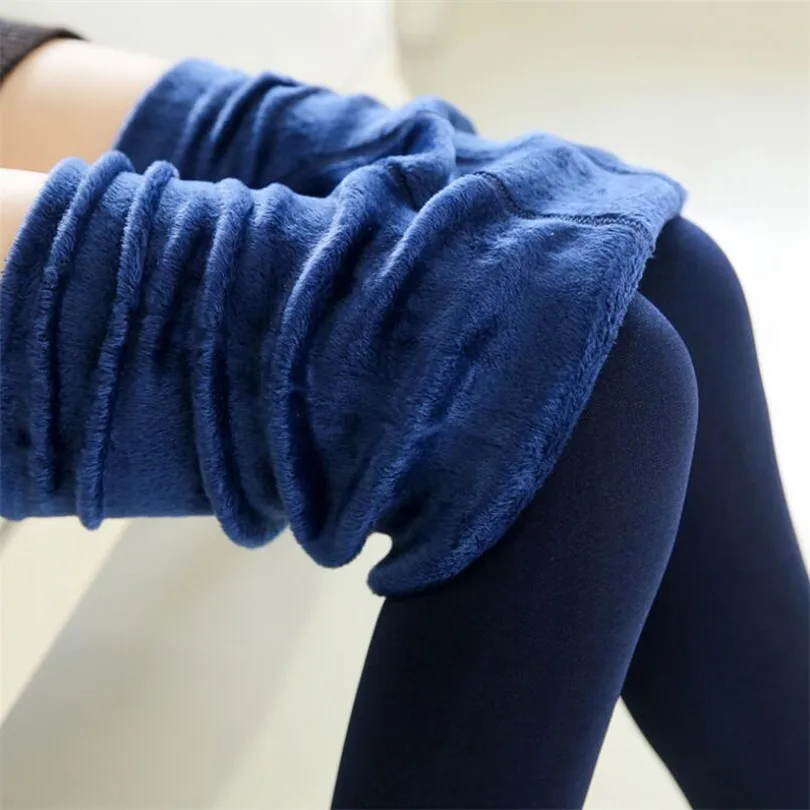 K018 Thick Navy YGYEEG, новинка, модные кашемировые леггинсы для женщин и девочек, теплые зимние яркие бархатные вязаные плотные леггинсы, супер эластичные штаны - Цвет: K018 Thick Navy