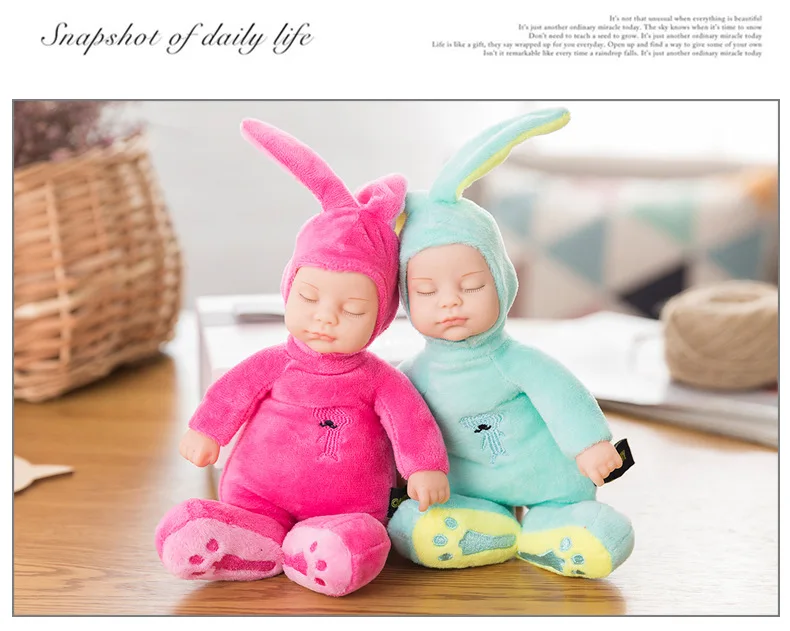 

23cm New Children Sleeping Mate Stuffed &Sleep with Simulation Animal Baby Toys for Infants Cute Bear Doll Baby Christmas Gifts