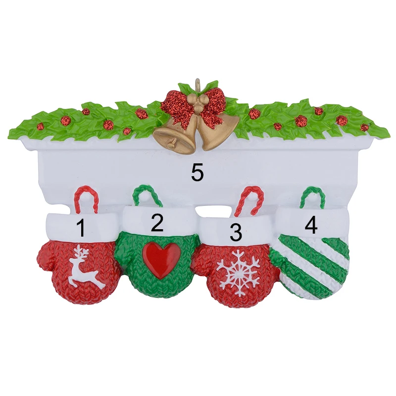 Семейство женских из 4 полирезиновых рождественских персонализированных