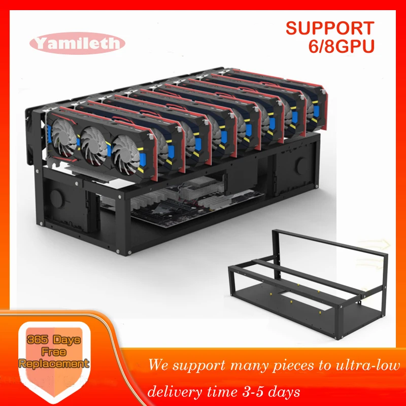 

Новинка, Штабелируемая открытая рамка для майнинга, аксессуары для майнинга ETH/ETC/ZEC Ether, инструменты для 6/8 графического процессора, рамка, че...