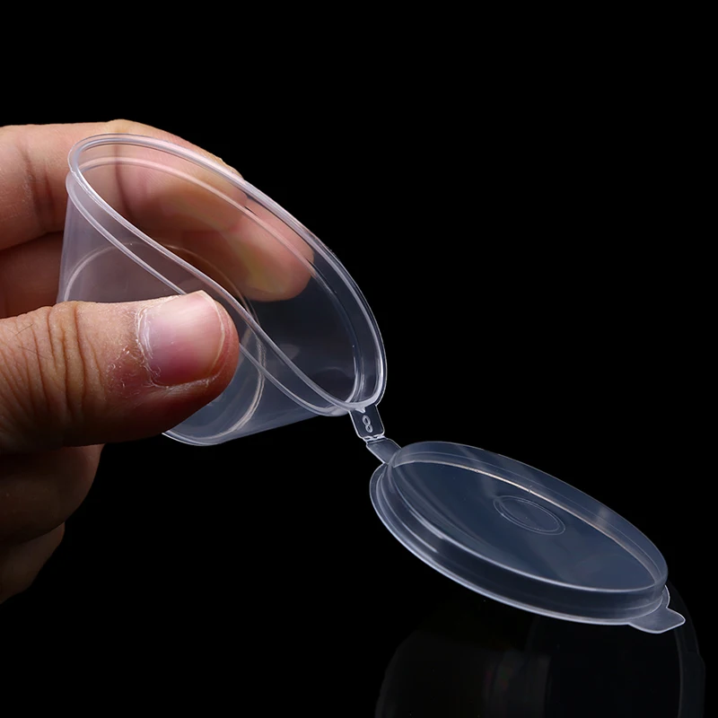 

50pcs 27ml Disposable Cups with Lid Plastic Takeaway Sauce Salad Seasoning Cup Food Containers with Cover Leak-proof Storage Box