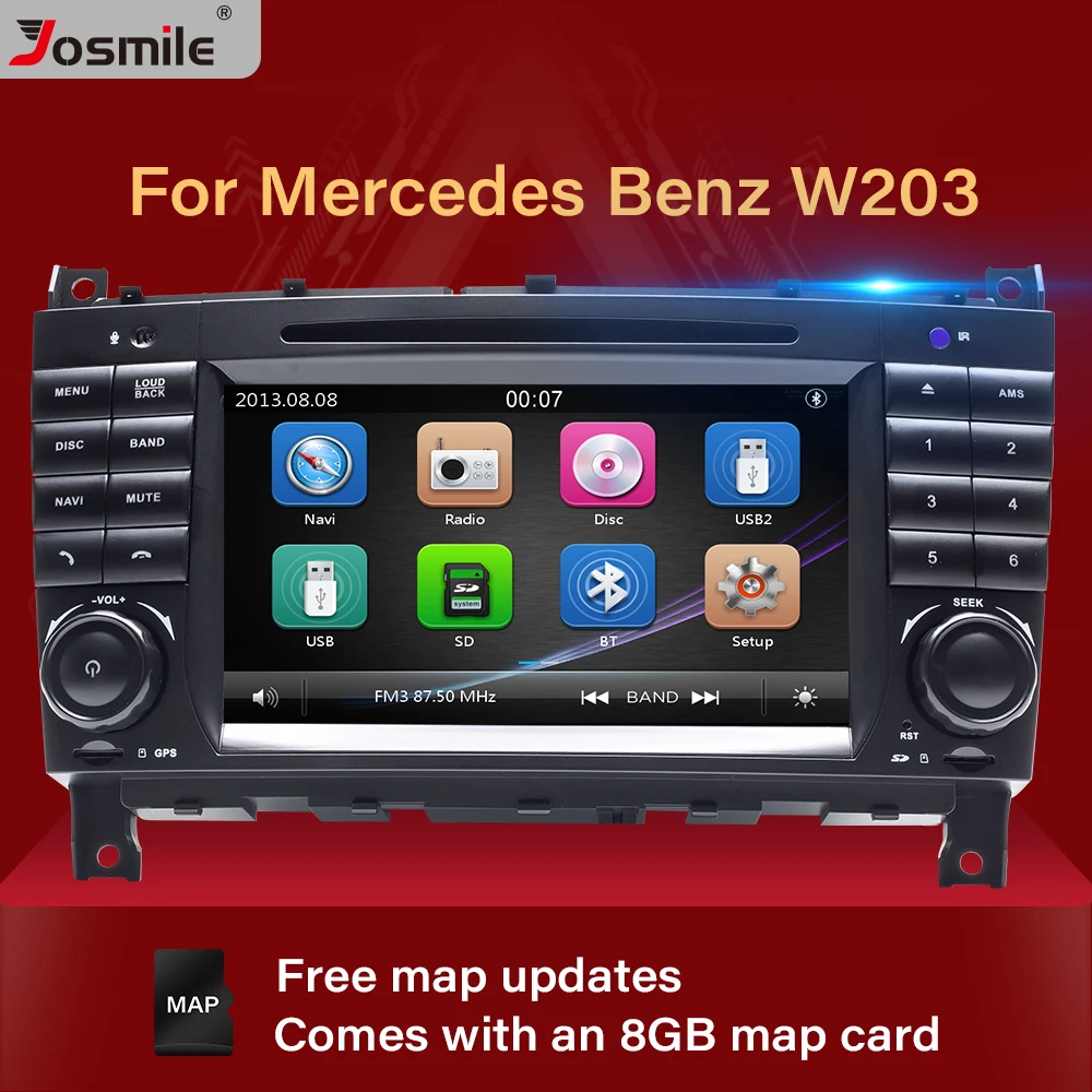 2 Din Автомобильный Радио dvd плеер для Mercedes BenzC Classs CLC W203 CLK W209 2004 2007 C200 C230 C220 C320