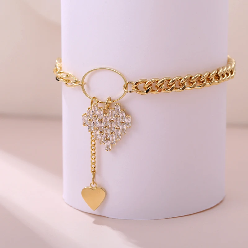 

Bracelet on the leg Anklets For Women Jewelry Ankle Bracelets Chain 14K Gold Plating Clock CZ Rhinestone Bracelet