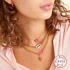 Женское колье из серебра 925 пробы, с зажимом для бумаги