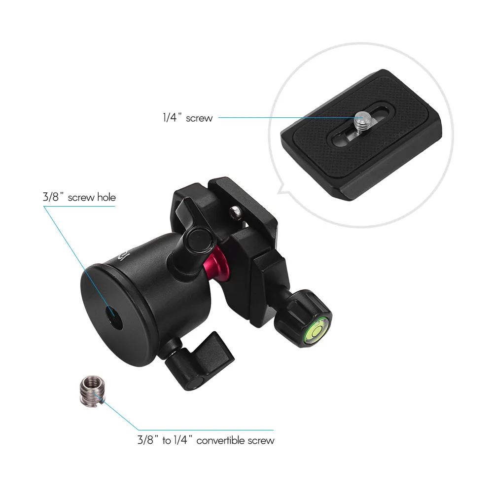 Настольный мини штатив Andoer для камер смартфонов Шариковая головка QR пластина Canon