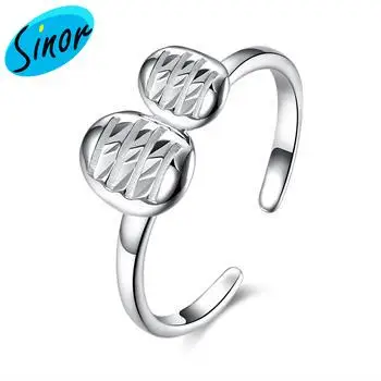 925 пробы с серебряным листом Открытое кольцо оптовая продажа напрямую фабрики