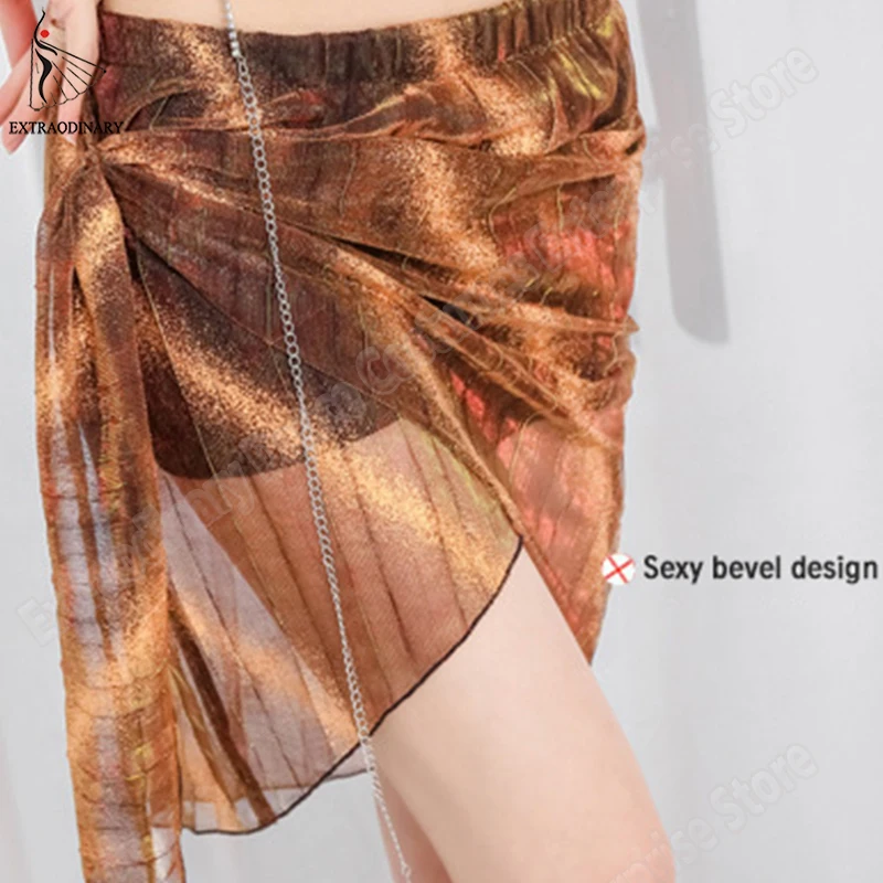 Женский костюм для танца живота из двух предметов короткий топ и юбка