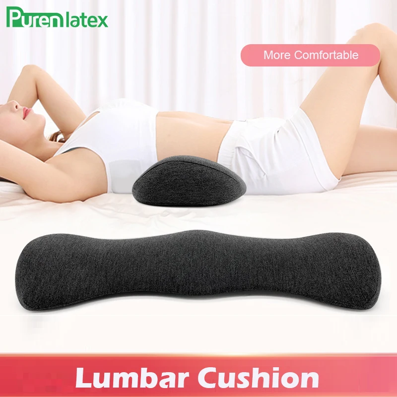 

PurenLatex Memory Foam Pillow Protect Lumbar Pillow Sleeping Back Support Orthopedic Cushion Back Pain Relief for Side Sleeper
