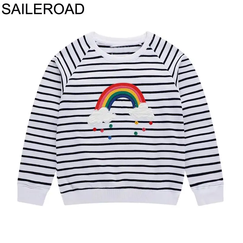 3080 same picture SAILEROAD Животные Овцы Вышивают Девочек Толстовки для Детской Одежды 2-7 Лет Дети Толстовки Хлопок Детские Топы Одежда - Цвет: 3080 same picture