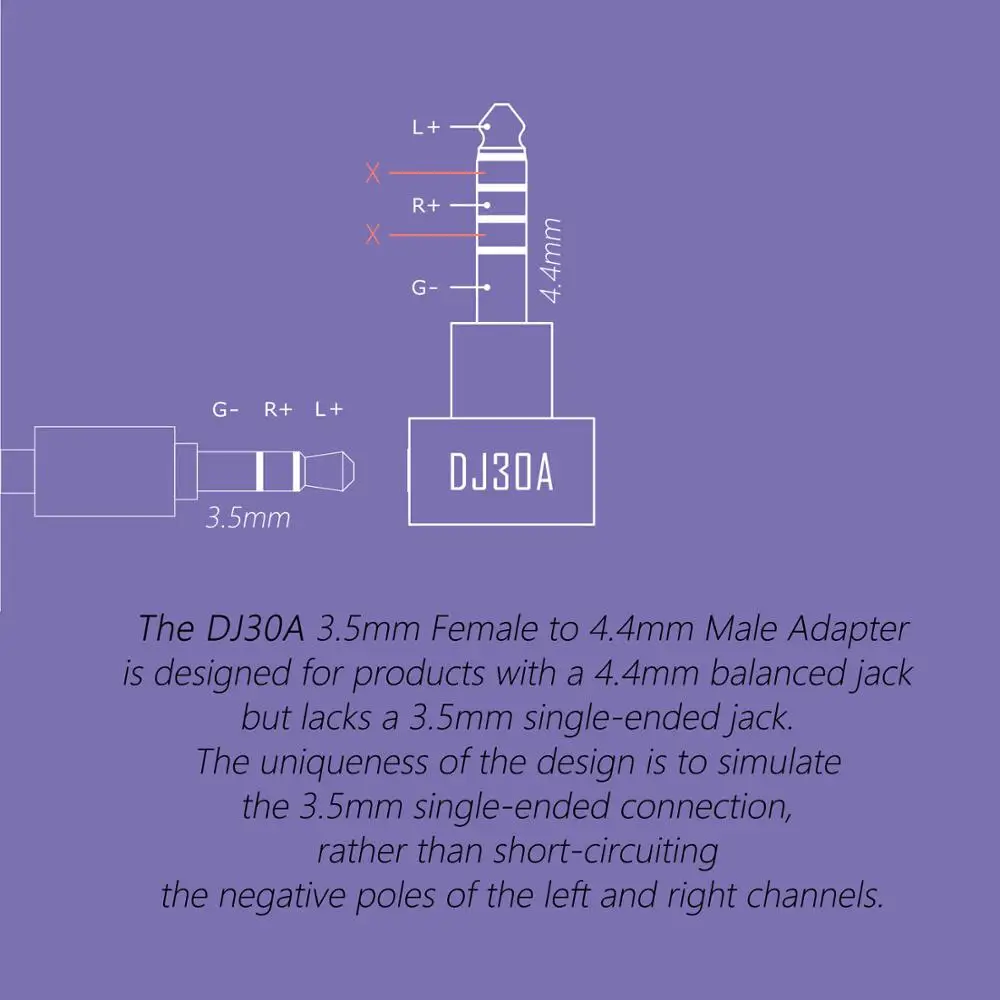 DD ddHiFi DJ30A Женский 3 5 адаптер. Нанесите на мм кабель для наушников из 4 вывода такие