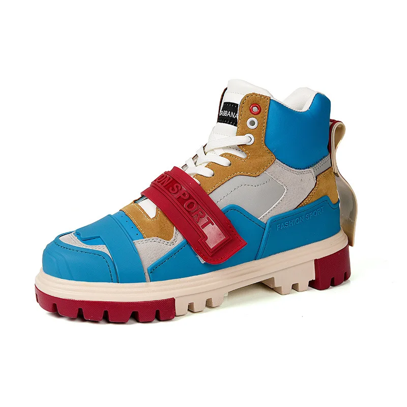 

2020 Autumn and Winter Leather Warm Cotton Shoes Non-slip Rubber Sole Sneakers Zapatos De Hombre High Top Classic Shoes Men