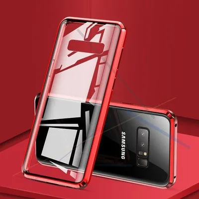 Red S8 алюминиевая рамка магнит защитный чехол для samsung Galaxy S8plus металлический бампер чехол для samsung Galaxy S9 S9plus бампер чехол - Цвет: Red