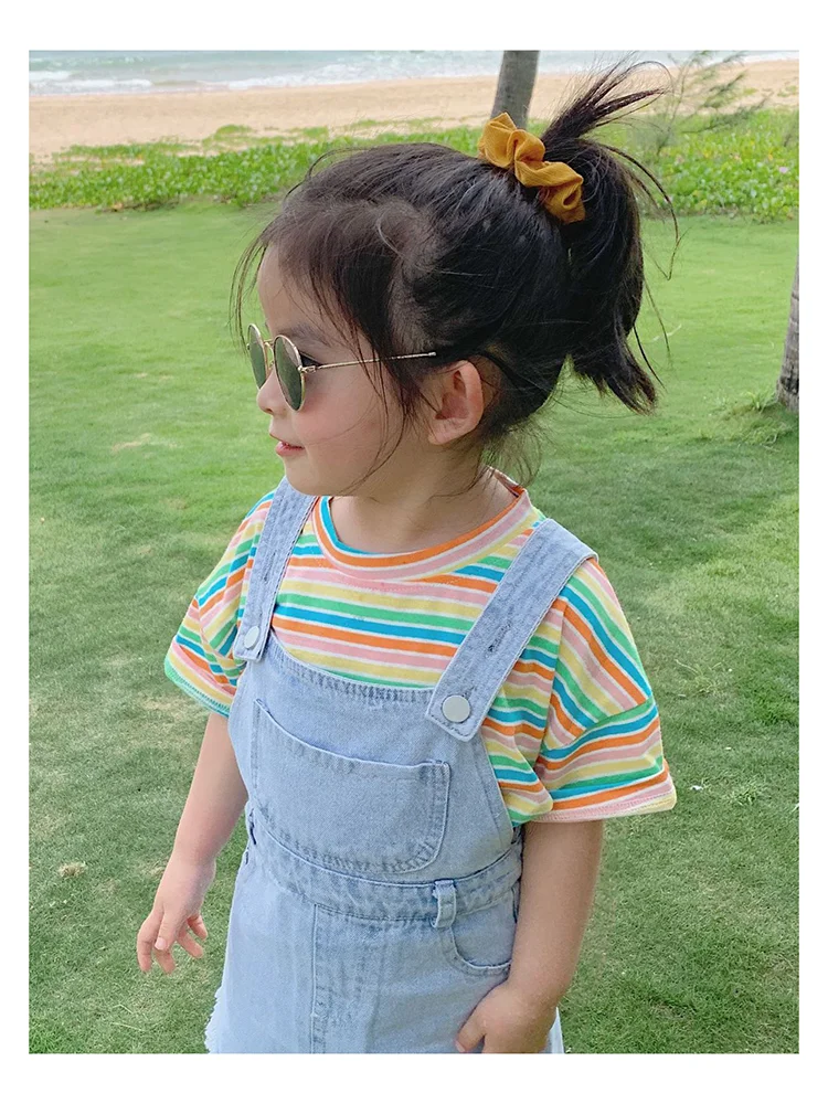 Новое поступление летняя детская футболка комплект одежды рубашка с короткими