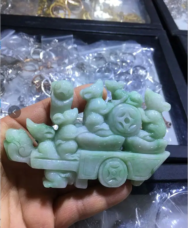 

Мужские подвески с подвеской из нефрита 7А, нефрита, нефрита, 5 Маус, зеленый нефрит