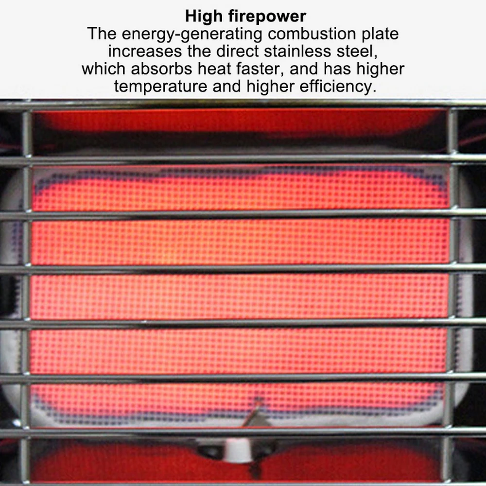 

Outdoor heater cooker gas heater throw weight dark green adjustable heat setting and angle safe automatic piezoelectric ignition