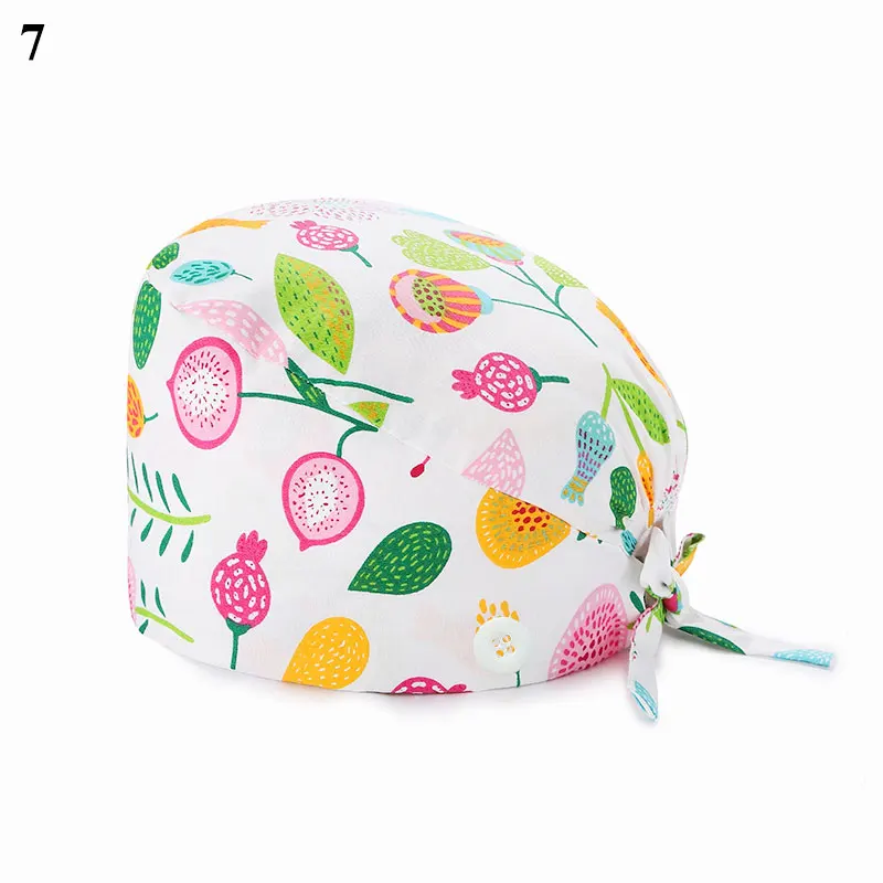 

Unisex Scrubs Caps Adjustable Cotton Tooth Printing Hats High Quality Adjustable Sweat-absorbent Elastic Multicolor Scrubs Hats