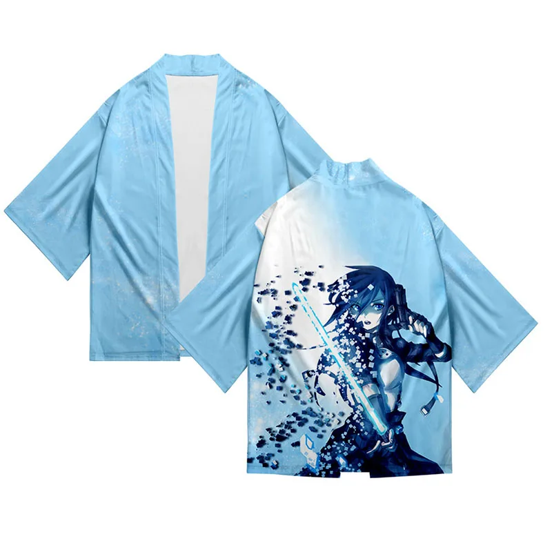 Кимоно с 3d принтом японского аниме рубашка меч искусство онлайн костюм SAO мужские
