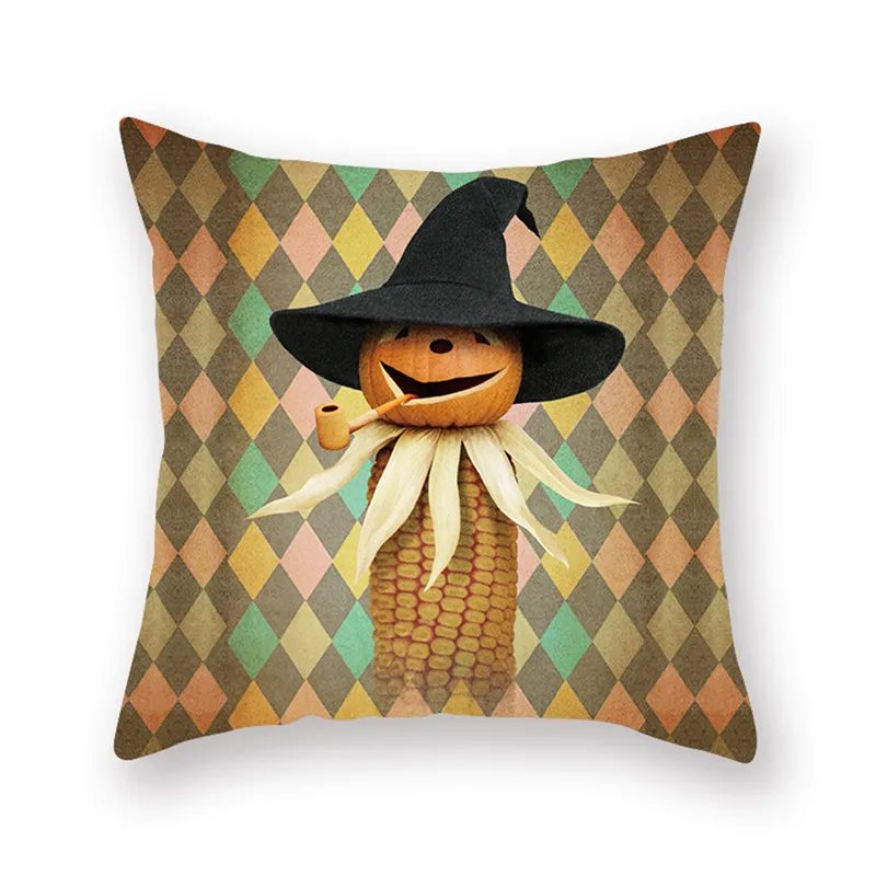 Наволочка в стиле ретро с принтом тыквы на Хэллоуин наволочка из полиэстера