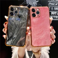 luxury cute plating marble silicone phone case for iphone 13 12 11 pro max xr xs 8 7 plus ultra thin shockproof protection cover