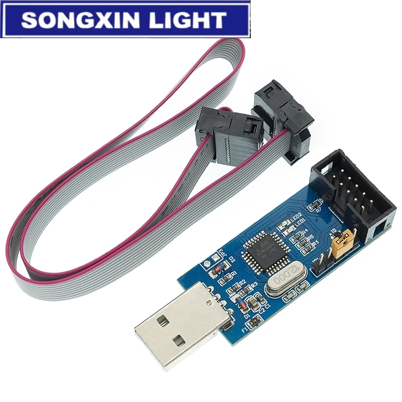 10 шт. 10Pin к 6 Pin плата адаптера + USBASP USBISP AVR программатор USB ATMEGA8 ATMEGA128 ATtiny/CAN/PWM модуль