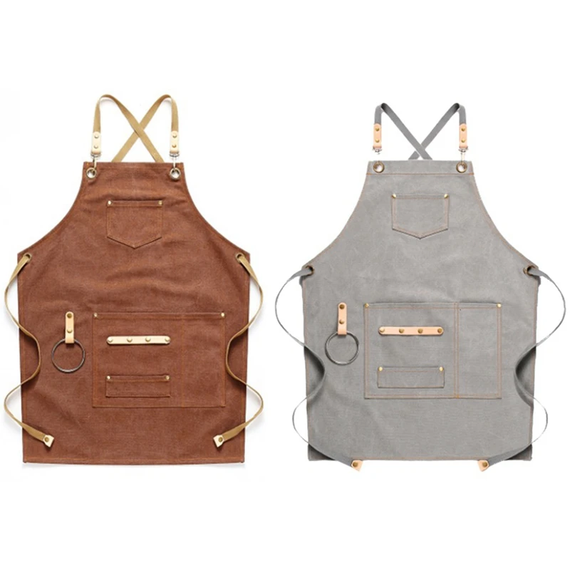 

Фартук из текстиля, коричневый светильник-серый, 2 шт.