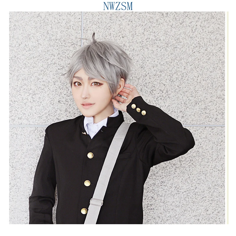 Haikyuu!! Sugawara Koushi Cosplay Wig Short Gray High Temperature Fiber Hair Costume Play Wigs Quality Rose Network | Тематическая