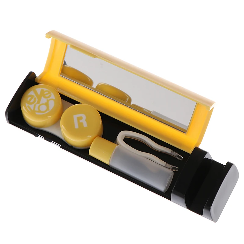 Дорожный зеркальный комплект для линз цветной чехол контактных контейнер