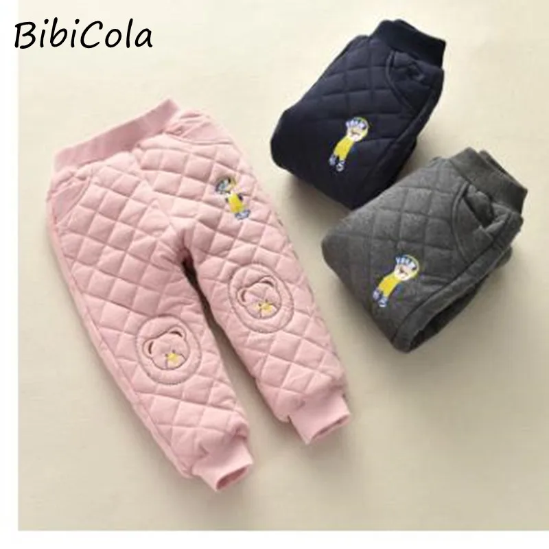 2021 г. Зимние штаны для мальчиков и девочек хлопковые плотные теплые с рисунком