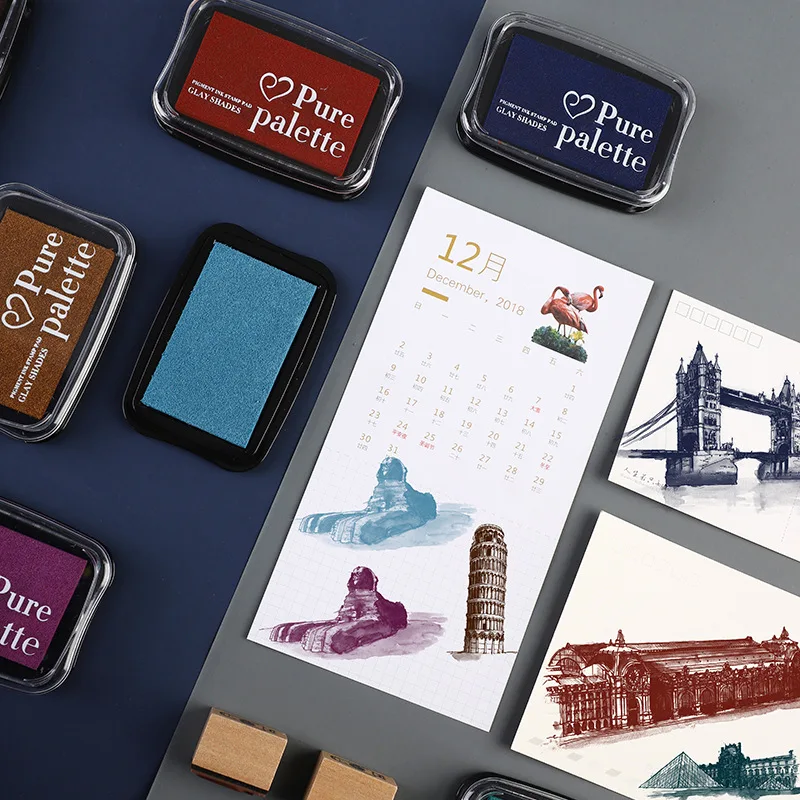 Цветные подушечки для штампов смываемая краска в стиле ретро детей крафта чернил