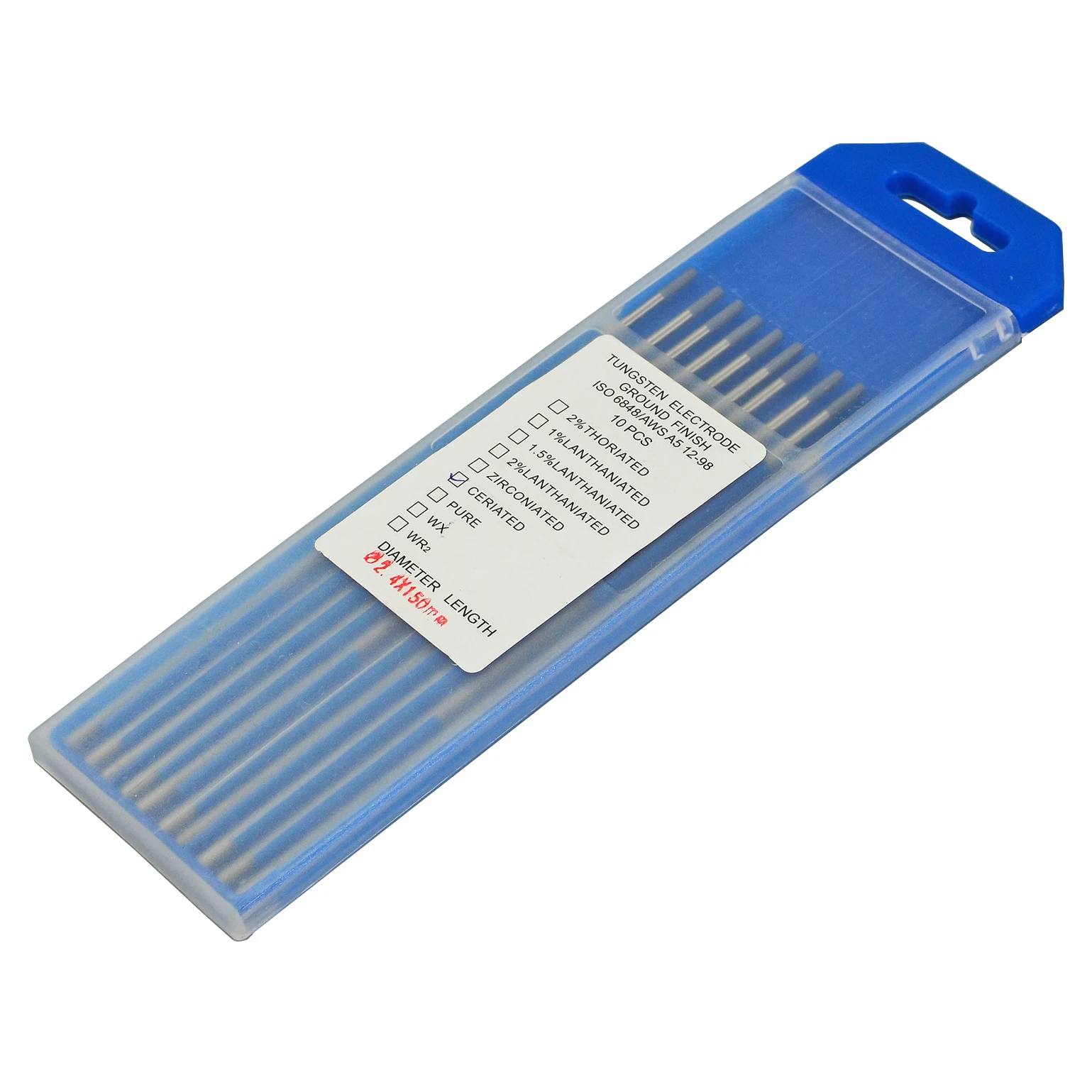 2% Сертифицированный вольфрамовый электрод TIG сварочный WC20 серый 2 4*150 мм 3/32 &quotx