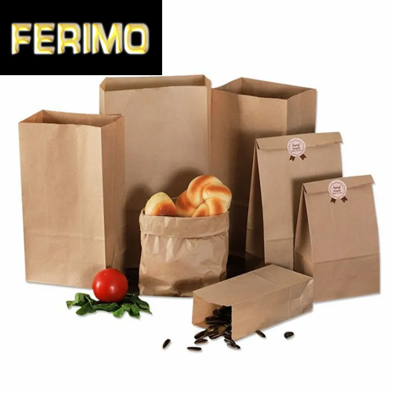 

10pcs Kraft Paper Bags Brown Paper Food Gift Bags Sandwich Bread Dried Fruits Cookie Baking Candy Bags Party Wrapping Gift Bags