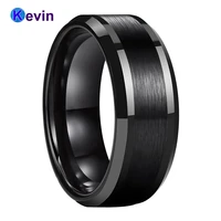 men women tungsten ring black wedding band 6mm 8mm available with polished brushed finish comfort fit