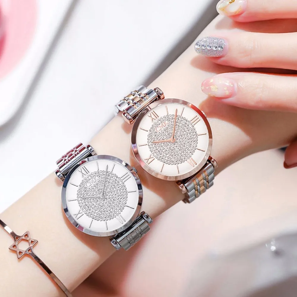 

Ladies Dress Watch Top Brand Luxury Quartz Crystal Wrist Watches For Women Full Steel Waterproof Motre Femme Clock Gift For Wife