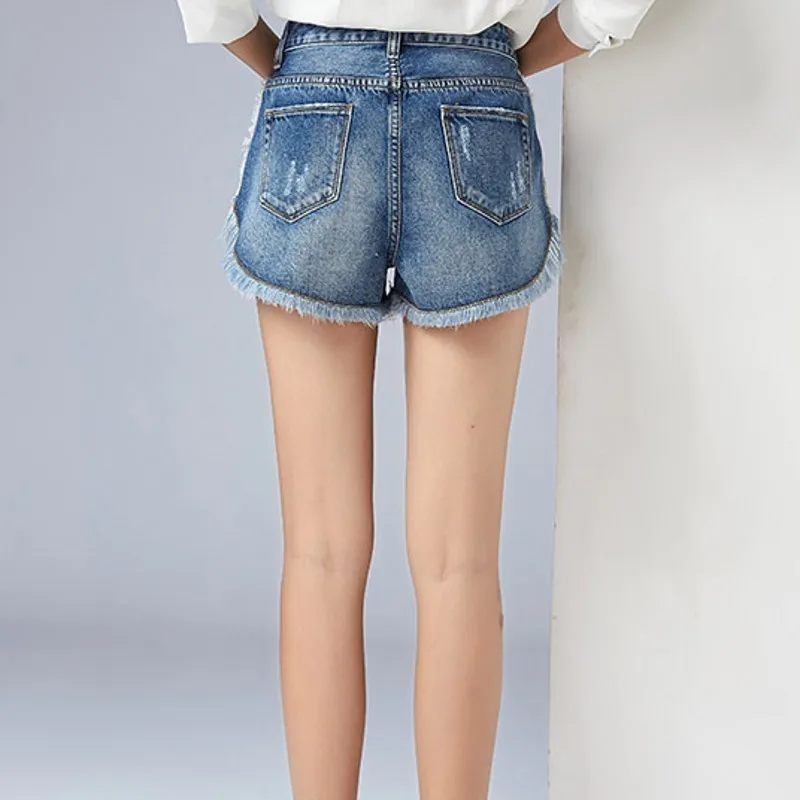 Летние Новые Брендовые женские джинсы с высокой талией модные рваные Прямые