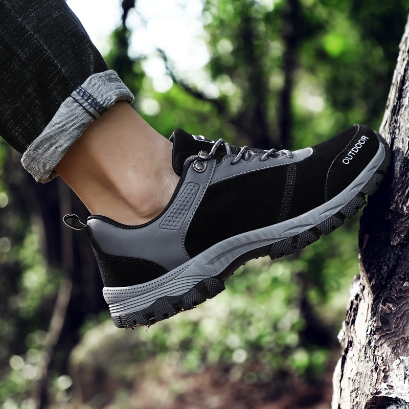 2021 Spring Platform Non-slip Hiking Shoes Men Outdoor Sneakers Men Breathable Suede Trekking Sport Shoes Zapatillas De Deporte