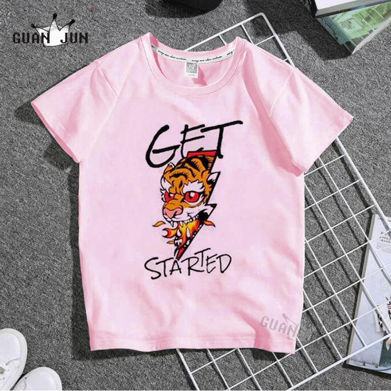 Детские топы для мальчиков и девочек милая Футболка с принтом лица Тигра