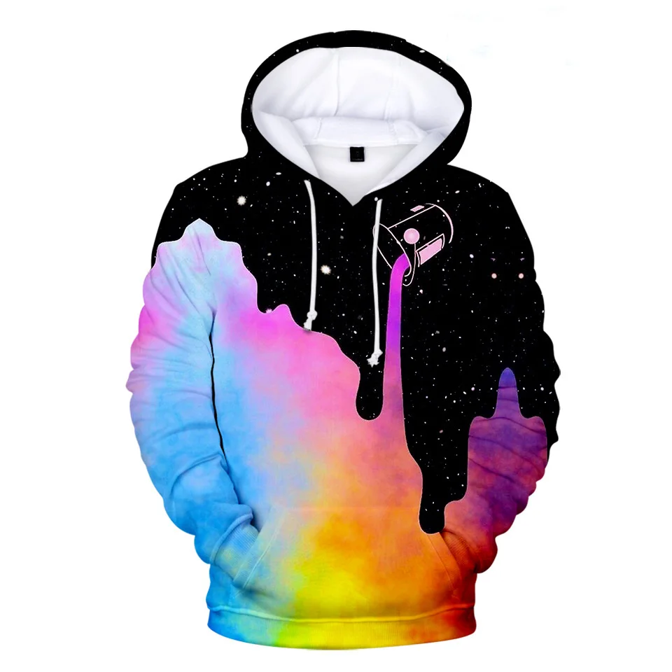 

Толстовка с капюшоном для мальчиков и девочек, 3D свитшот с принтом «Холодное молоко» и звездами, пуловер с длинным рукавом, Популярные топы ...