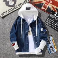 men jean clothing 2021 fashion male motorcycle denim jacket blue punk casual coat trend turn down collar tops tees hooded