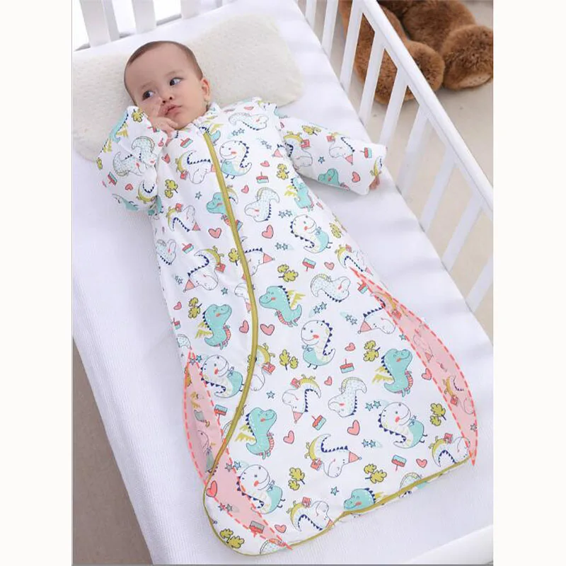 Осенне-зимний хлопковый спальный мешок для малышей со съемным рукавом мальчиков