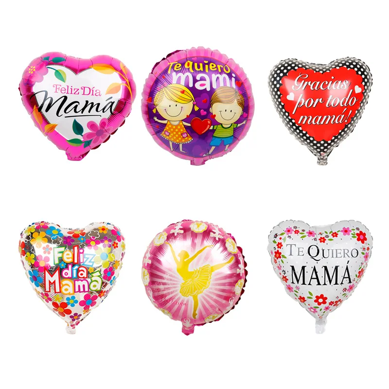 5 шт. 18 дюймов Алюминий Фольга воздушные шары испанский День матери счастливых