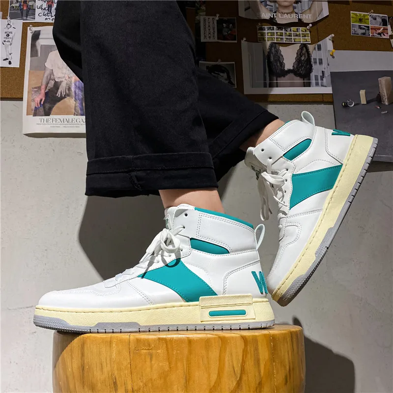 

White Women's Men's Sneaker Trend High Top Platform Shoes Men 2021 Autumn Designer Vulcanized Shoes Elegant Brand Sneakers