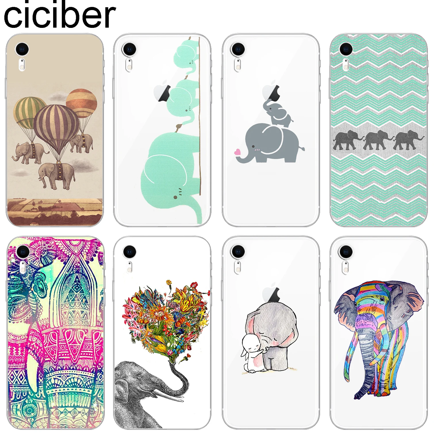 Мягкие силиконовые ТПУ чехлы ciciber с рисунком животных для телефонов Iphone 11 Pro Max 8 7 6