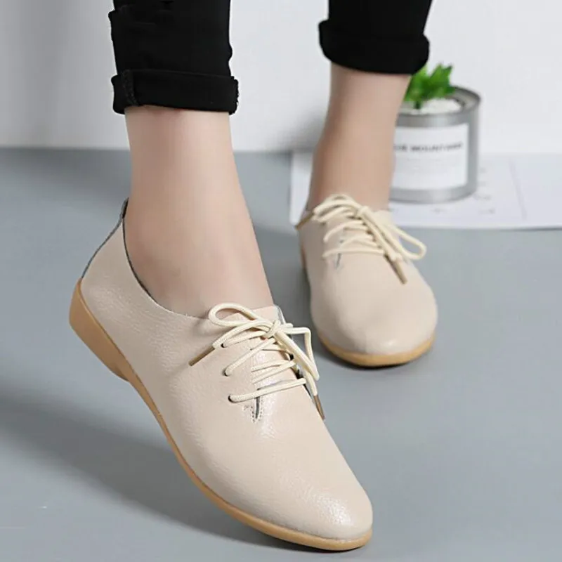 

Genuine Leather Summer Loafers Women Casual Shoes Moccasins Soft Pointed Toe Ladies Footwear Women Flats Shoes Female