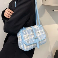 european and american plaid underarm bag autumn2021new trendy fashion ladies all match large capacity messenger small square bag