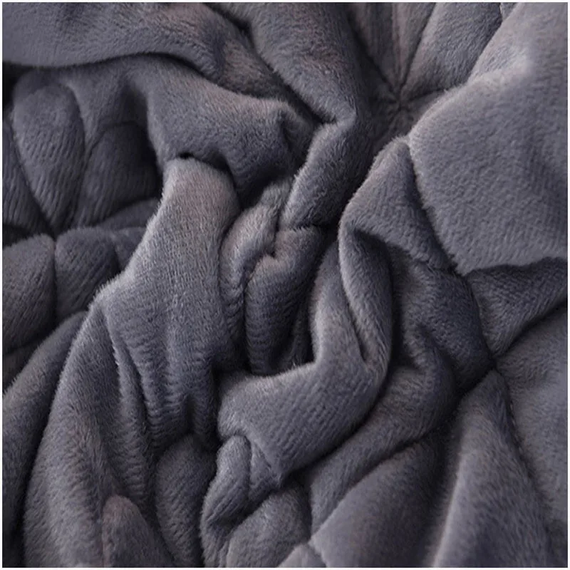 

CN Crystal Velvet Thicken Bedspread Fitted Sheet Solid Color Warm bed cover Coverlet (or Pillowcase) King queen size Bedding